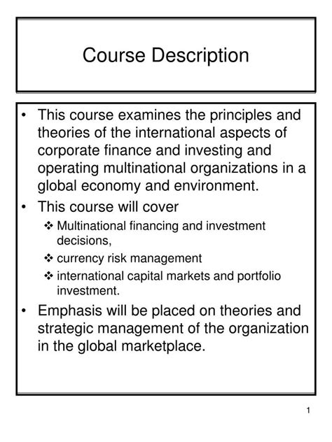 international finance course description
